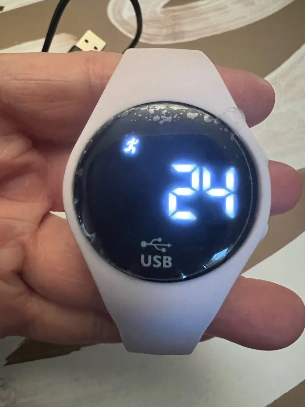 Lilac Silicone Smart Watch with Heart Rate & Sleep Monitor